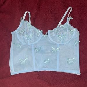 Baby Blue Butterfly Top